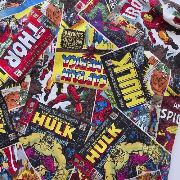 Marvel Comic Print Reusable Shopping Tote Bag Handmade Hulk Spiderman - Picture 8 of 8